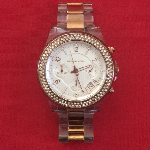 Michael Kors Madison Rose Gold and Clear Watch - Picture 2 of 5